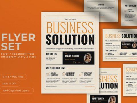 White Minimalist Business Solution Flyer Set VN6HQGD