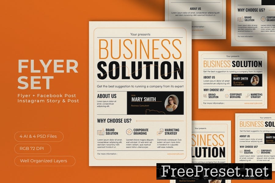 White Minimalist Business Solution Flyer Set VN6HQGD