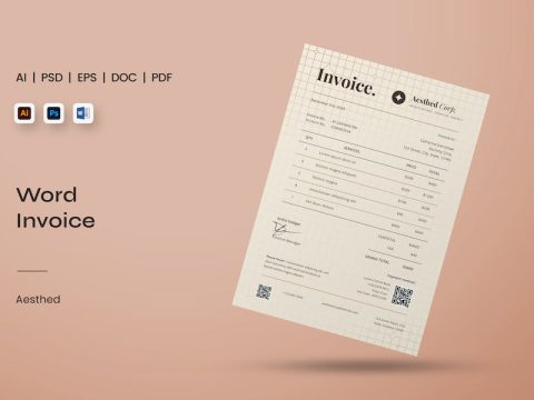 Word Invoice Template | Aesthed 5CKBKMX