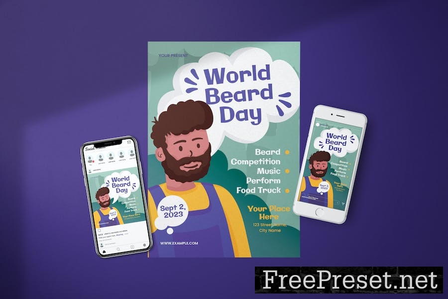 World Beard Day - Flyer Media Kit YE8F6GH