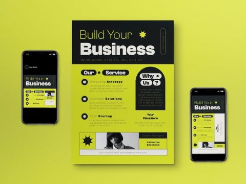 Yellow Modern Business Flyer Set