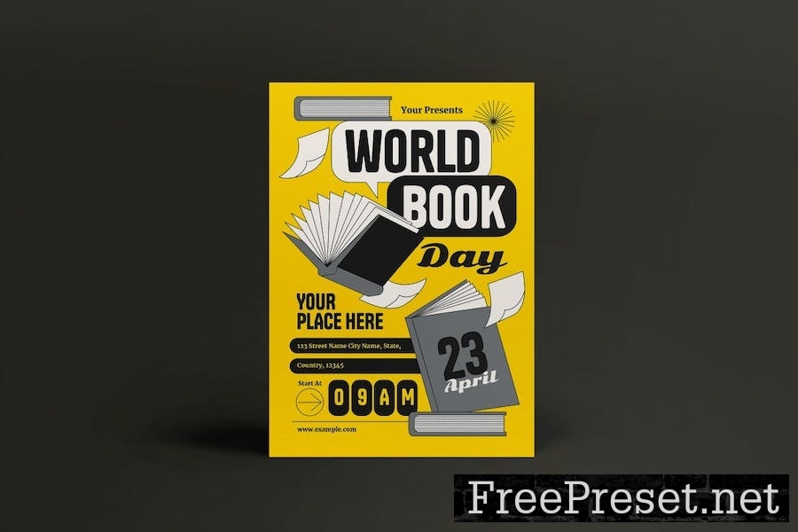 Yellow World Book Day Flyer Set VVLNPYW