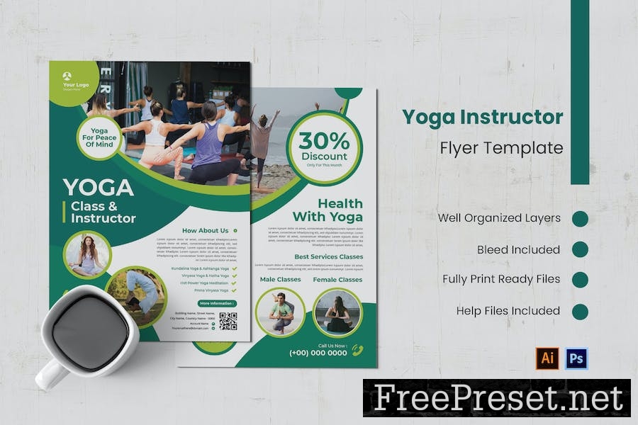 Yoga Instructor Flyer FK84UET