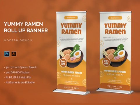 Yummy Ramen - Roll Up Banner C6H74VF