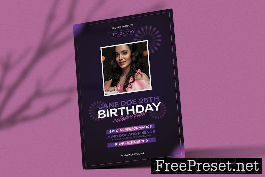 Yunisa - Birthday Party Flyer Q3L9FSB