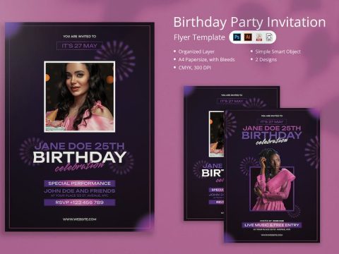 Yunisa - Birthday Party Flyer Q3L9FSB