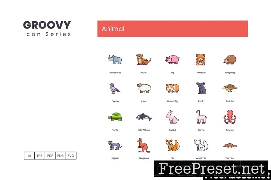 100 Animals Line Icons