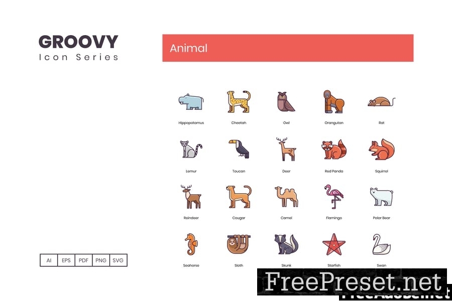 100 Animals Line Icons