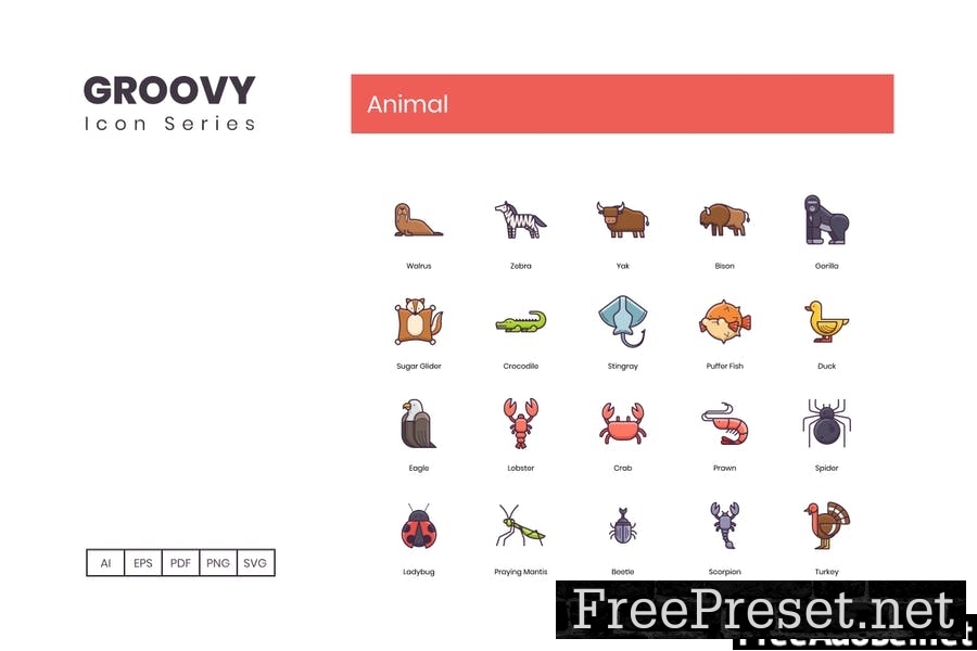 100 Animals Line Icons