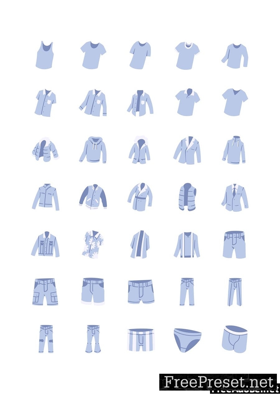 100 Clothes icon set