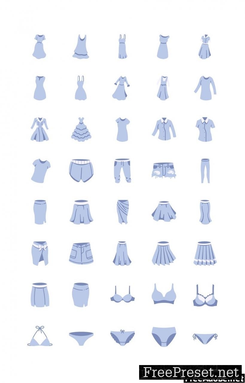 100 Clothes icon set