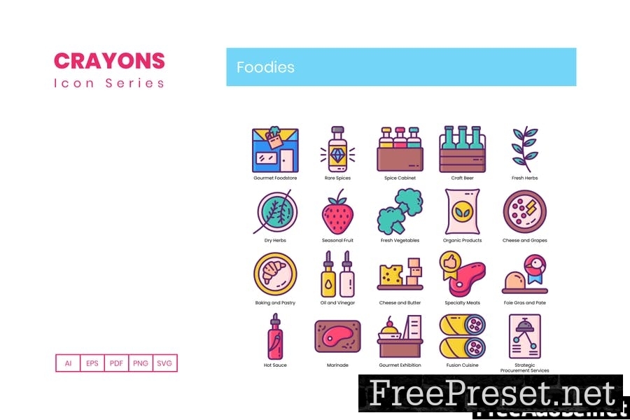 100 Foodies Line Icons