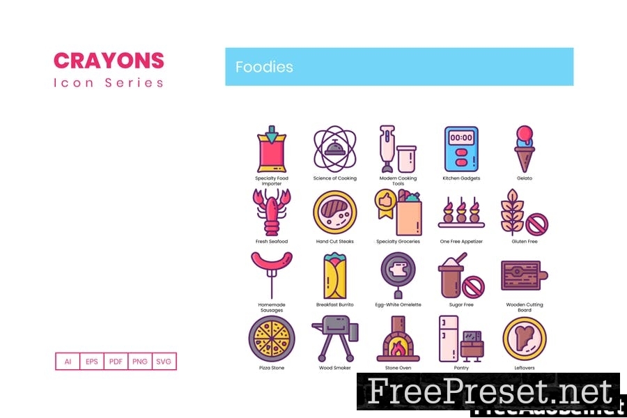 100 Foodies Line Icons