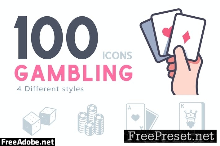 100 Gambling icon set FYSVM6D