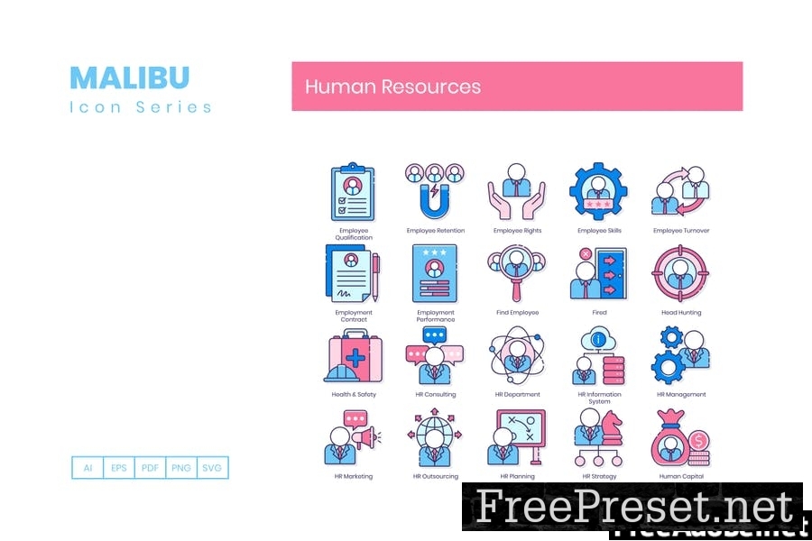 100 Human Resources Line Icons