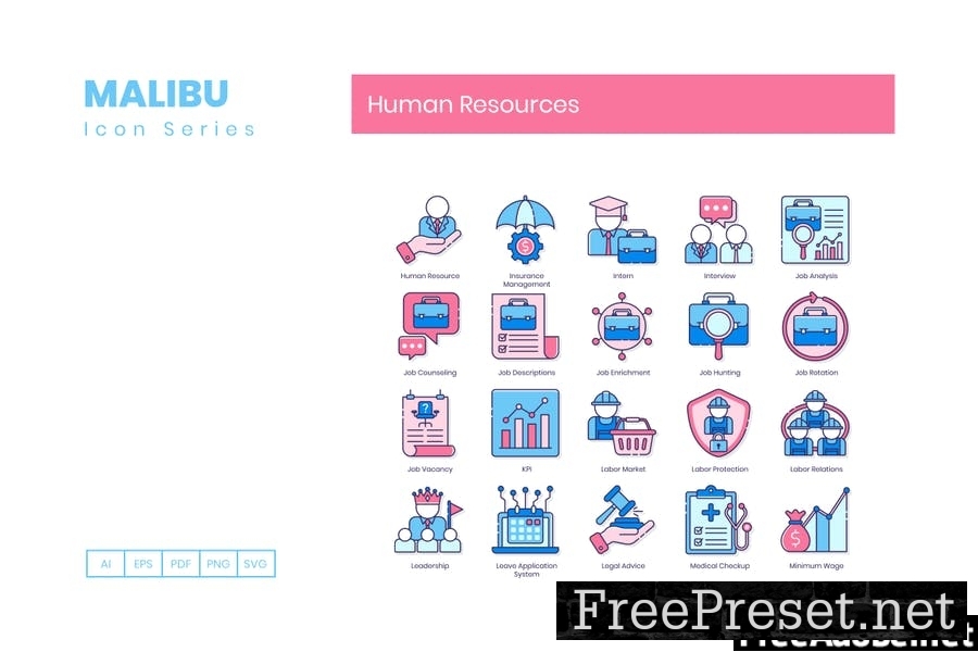 100 Human Resources Line Icons