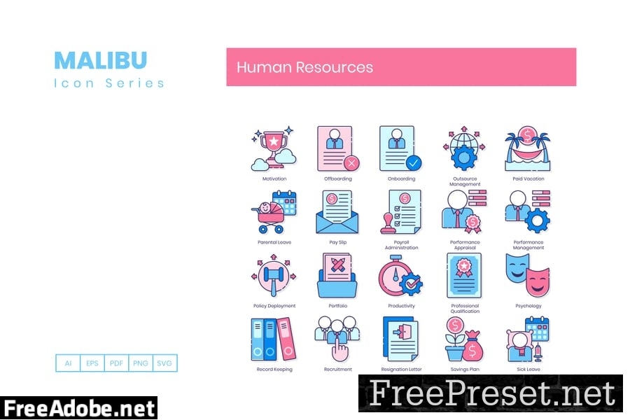 100 Human Resources Line Icons