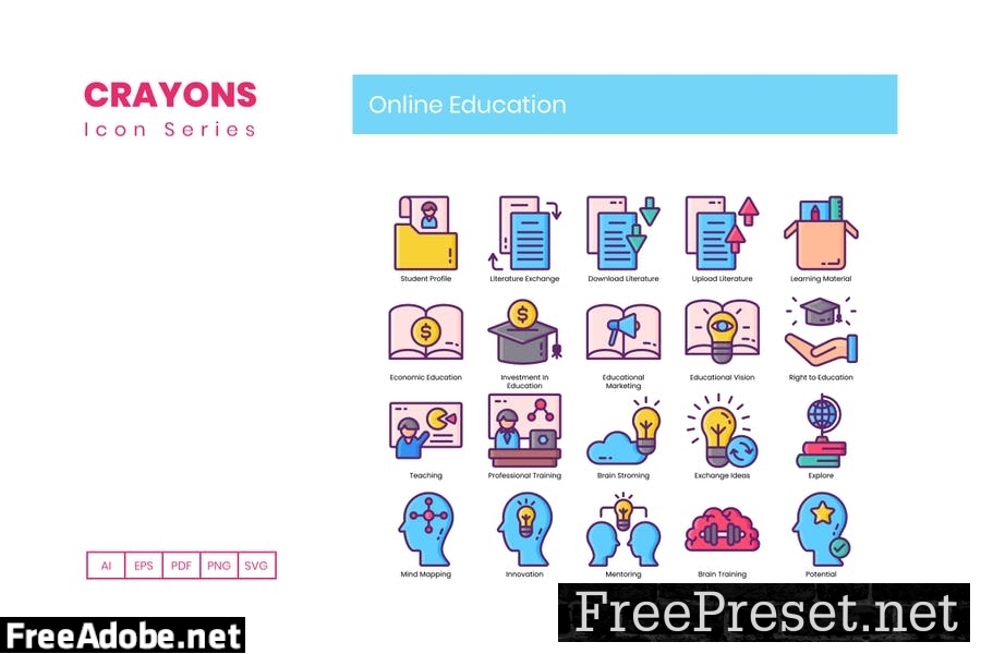 100 Online Education Line Icons WLJM3MY