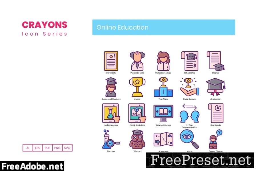 100 Online Education Line Icons WLJM3MY