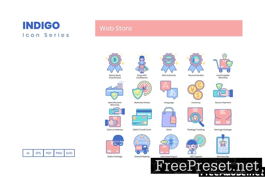 100 Web Store Line Icons