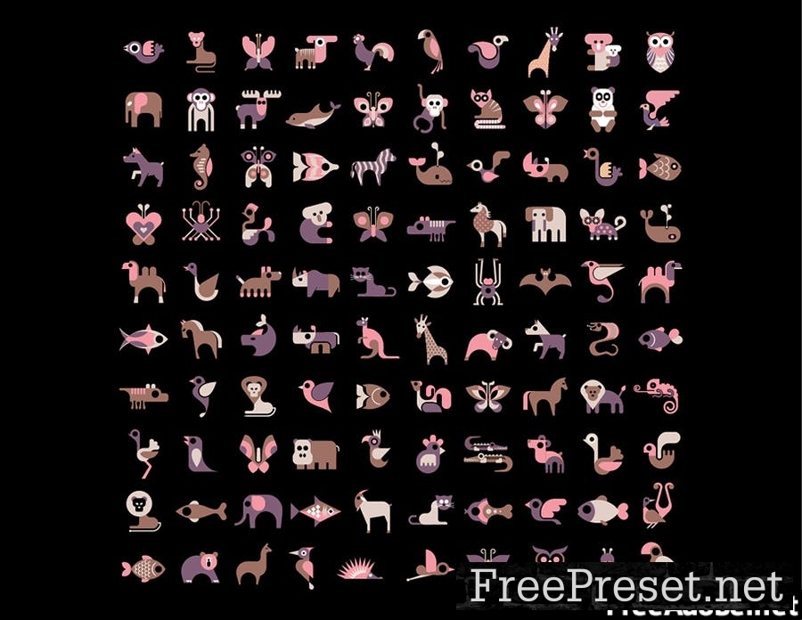 100+ Zoo Animal Icon Set