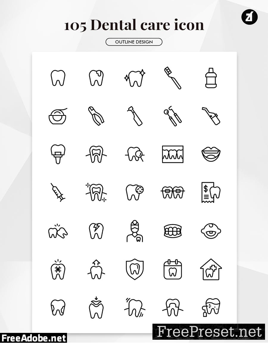 105 Dental care elements in minimal design 52YDKWE