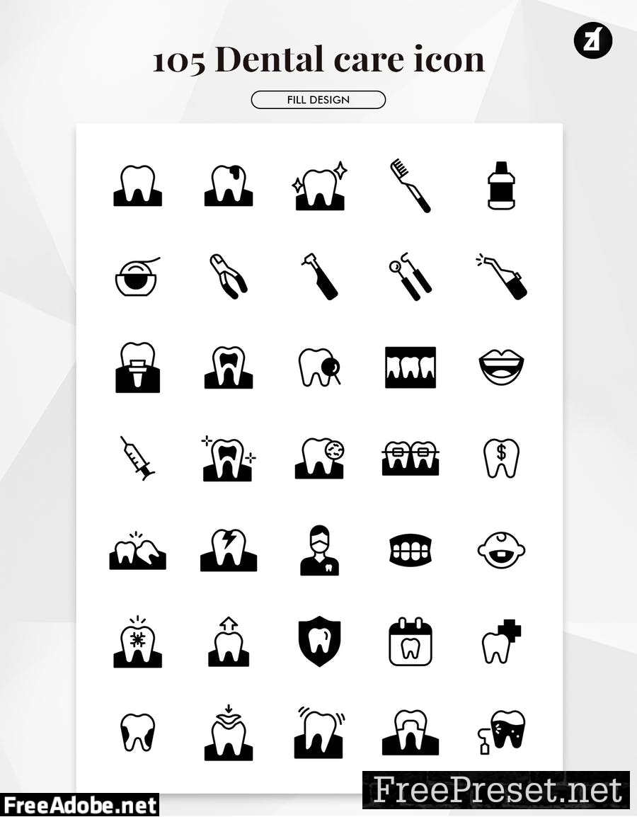 105 Dental care elements in minimal design 52YDKWE