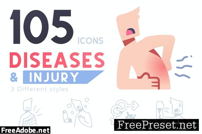 105 Diseases and Injury icon set SP2NHFA