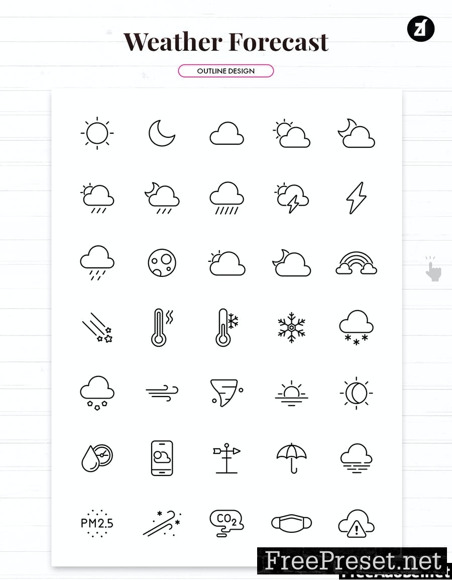 105 Weather forecast elements icon pack EX7GVJ6