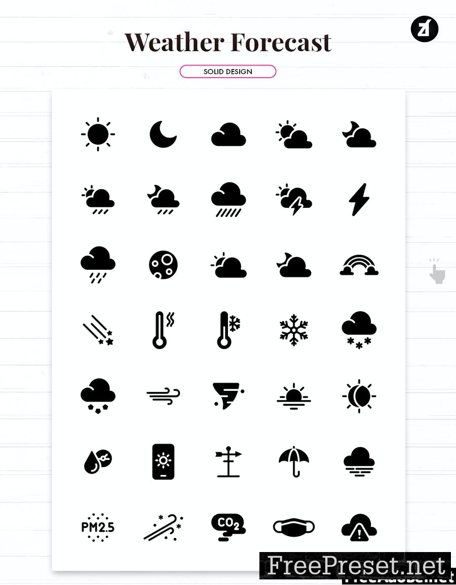 105 Weather forecast elements icon pack EX7GVJ6