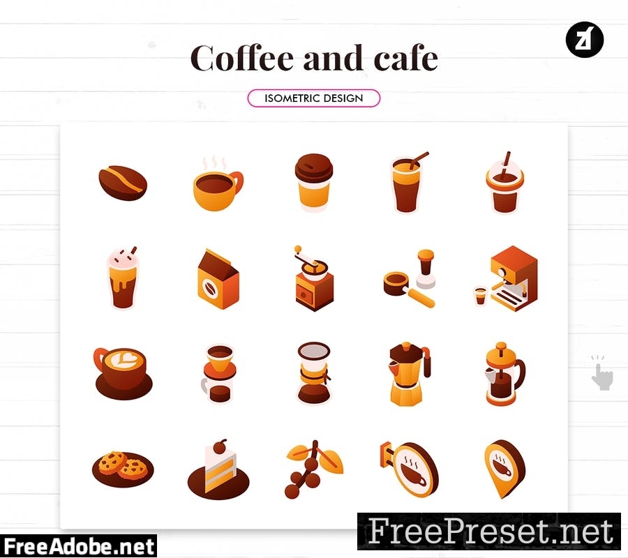 110 Coffee and cafe elements icon pack