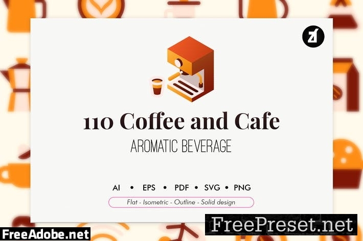 110 Coffee and cafe elements icon pack 58JJVEW