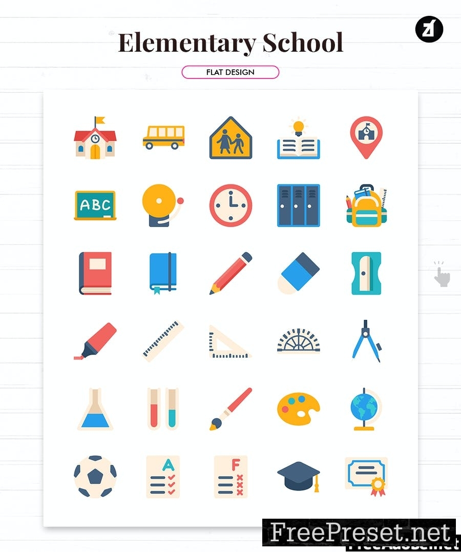 110 elementary school icon pack CX3P73S