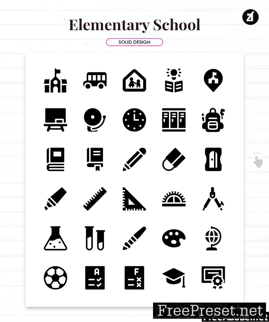 110 elementary school icon pack CX3P73S