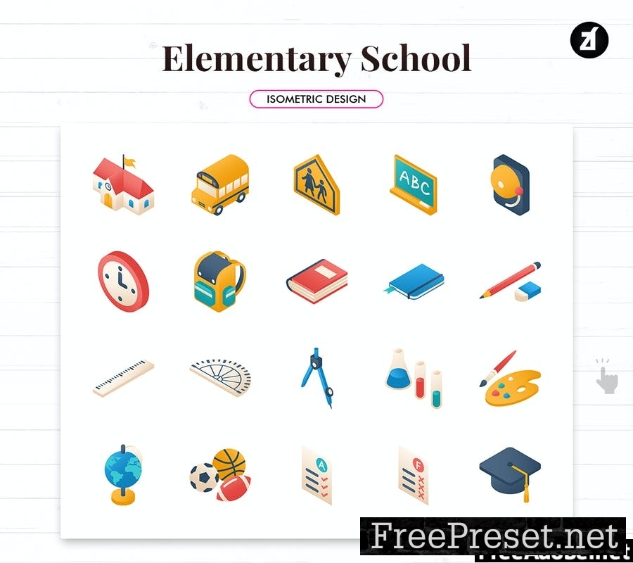 110 elementary school icon pack CX3P73S