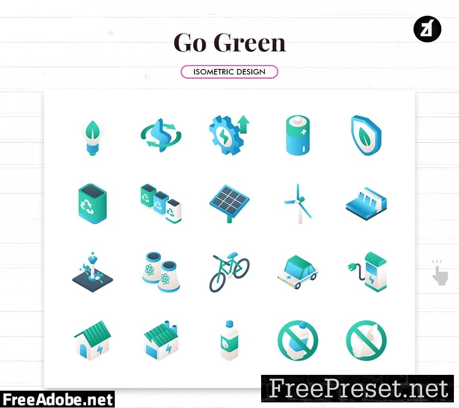 110 Go green elements icon pack