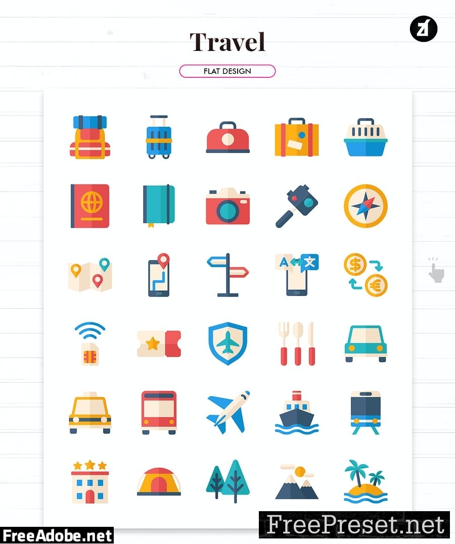 110 travel and vacation elements icon pack SKGWWDS