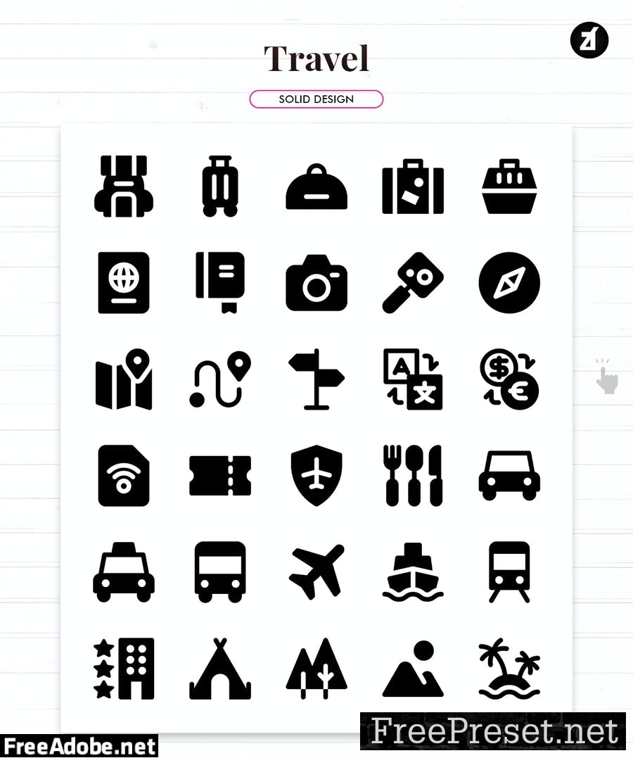 110 travel and vacation elements icon pack SKGWWDS