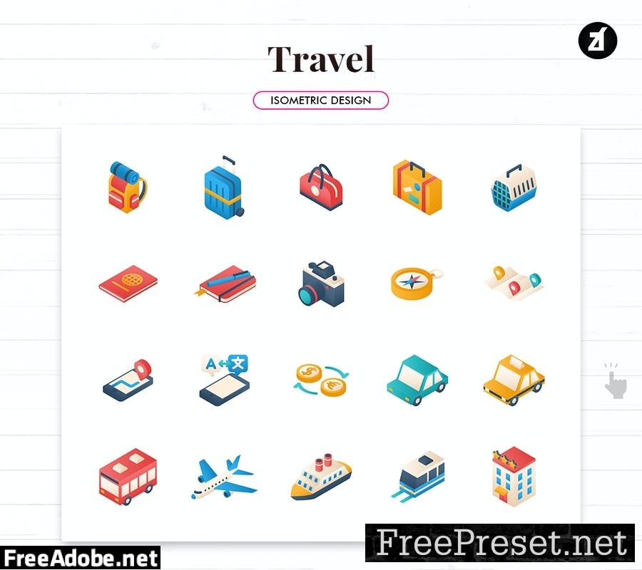 110 travel and vacation elements icon pack SKGWWDS