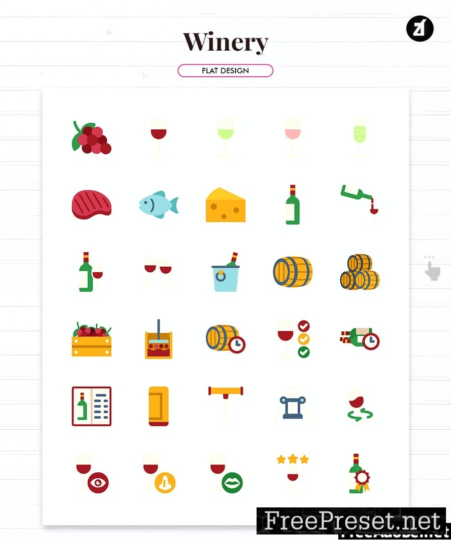 110 Winery elements icon pack