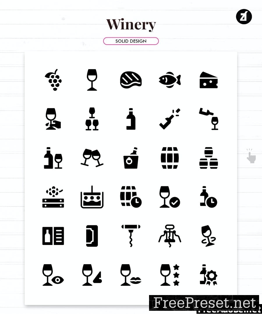 110 Winery elements icon pack