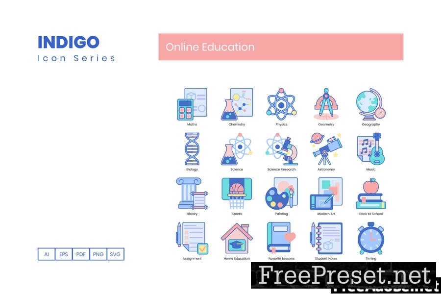 125 Online Education Line Icons