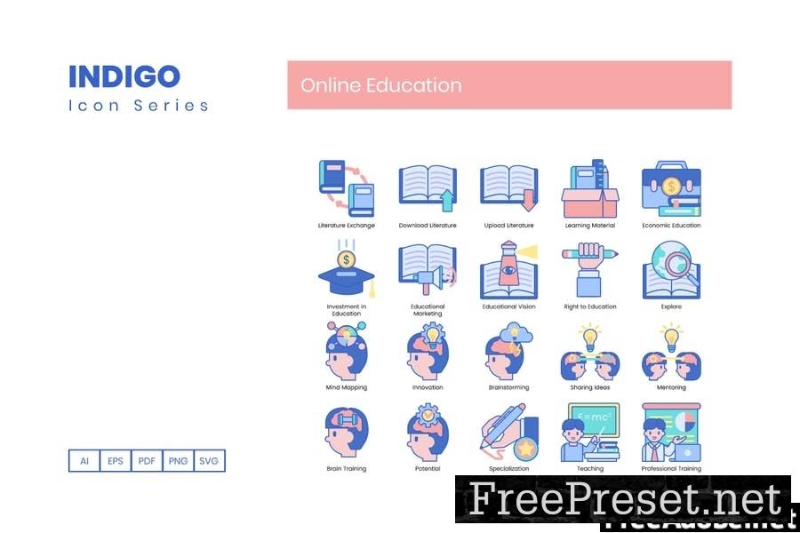 125 Online Education Line Icons