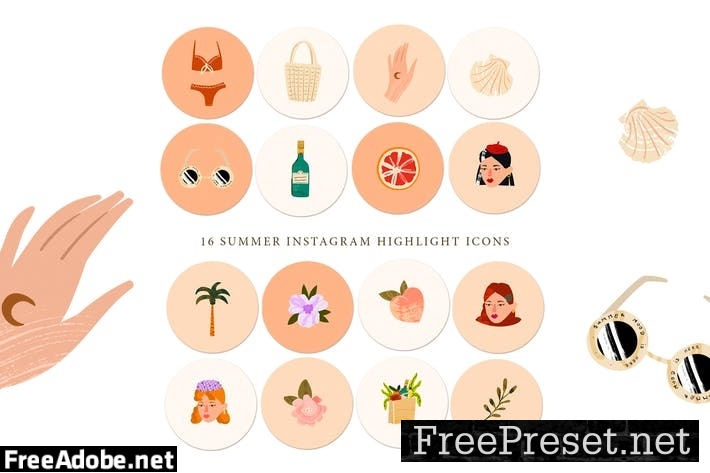 16 Summer Instagram Story Highlight Icons DLBW3KH