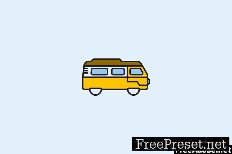 20 Caravan & Camper Van Icons