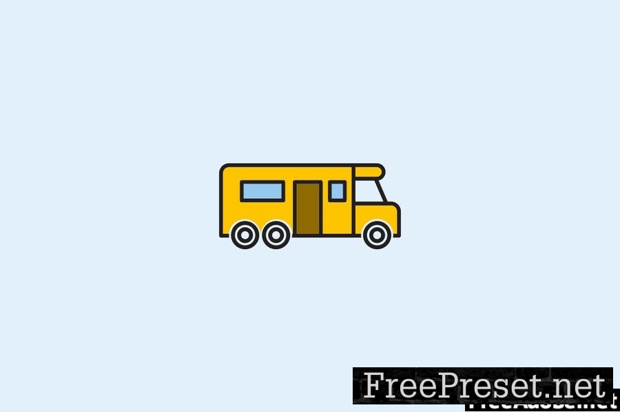 20 Caravan & Camper Van Icons