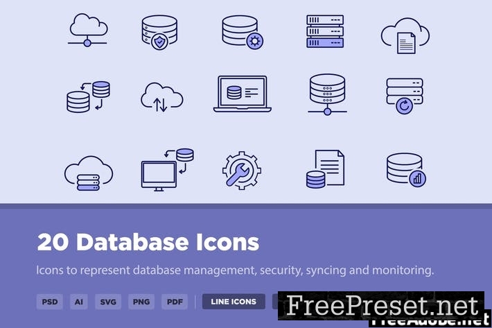 20 Database Icons WFTQN74