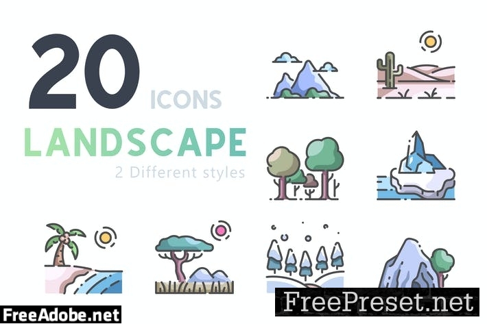 20 Landscape icon set KZQ9X57