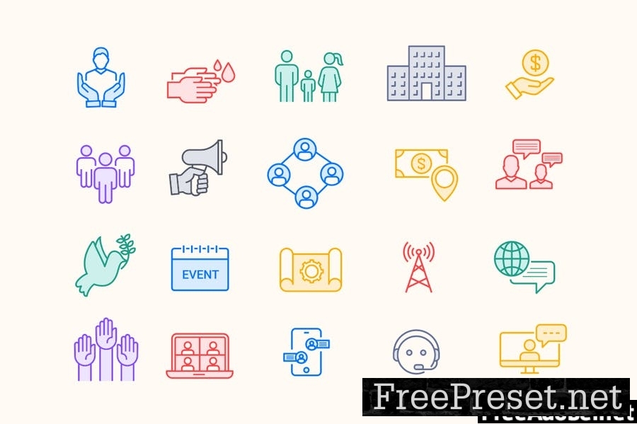 20 Local & Online Community Icons