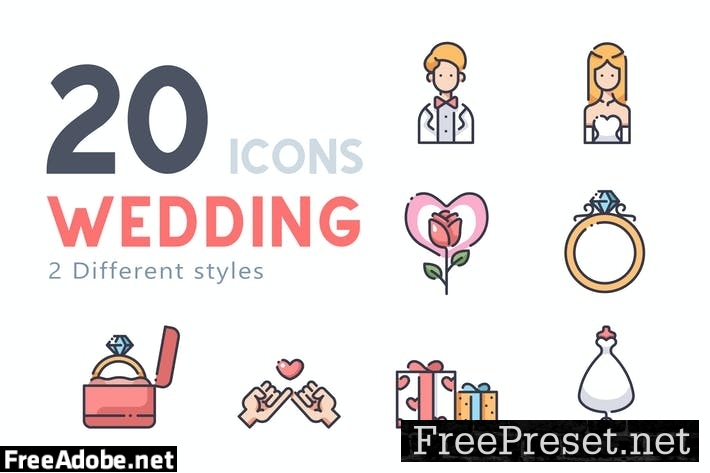 20 Wedding icon set KRTFE7L